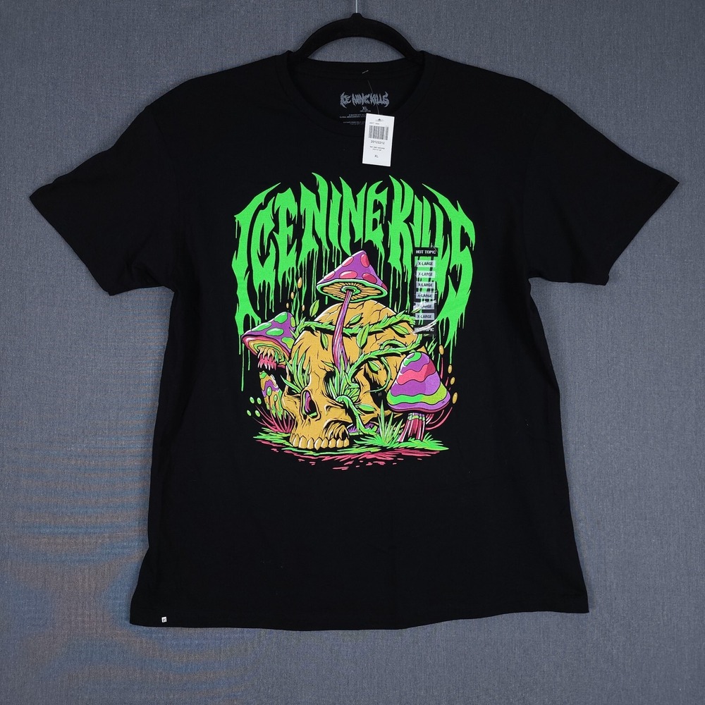 Ice Nine Kills Shirt Women XL Black Mushroom Skull Boyfriend Fit Graphic Tee INK
